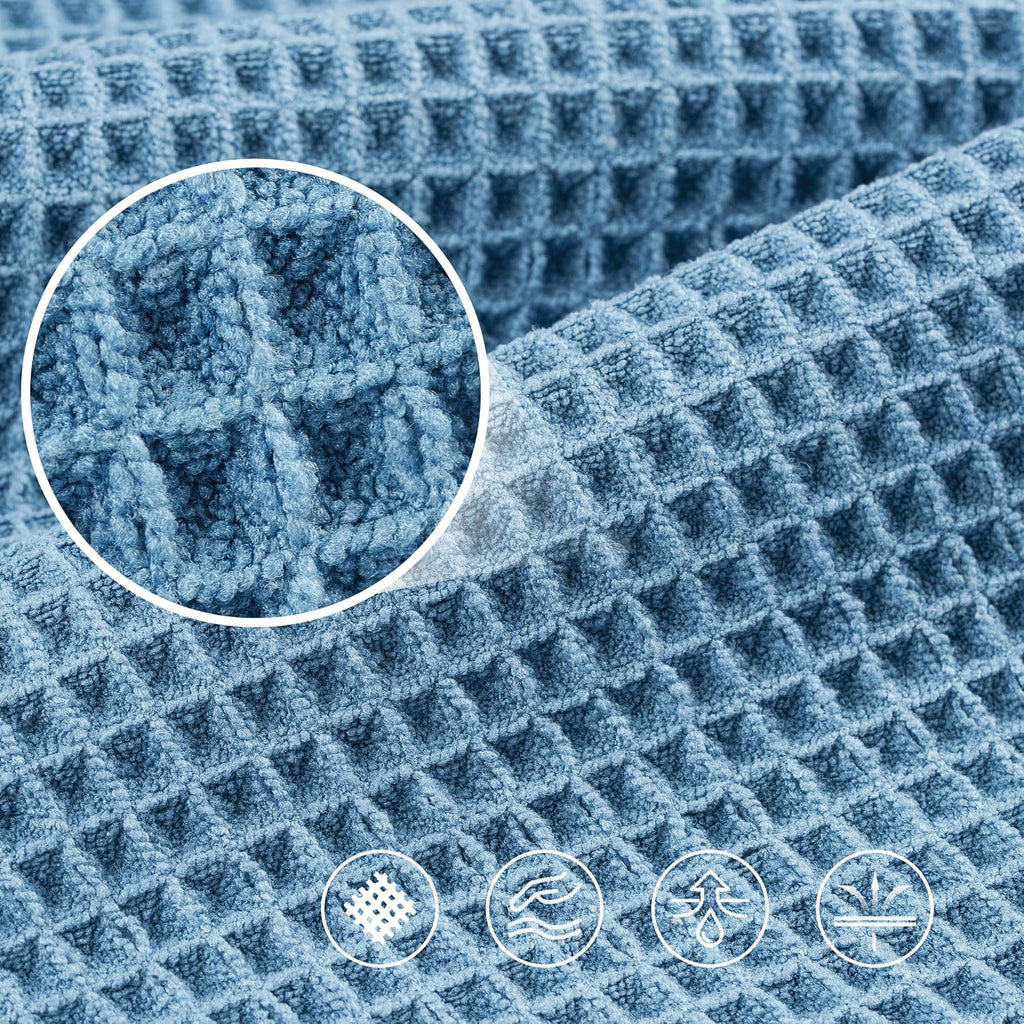 POLYTE 430 GSM Poly Blend Microfiber Quick Dry Waffle Bath Towel, 30x60 in
