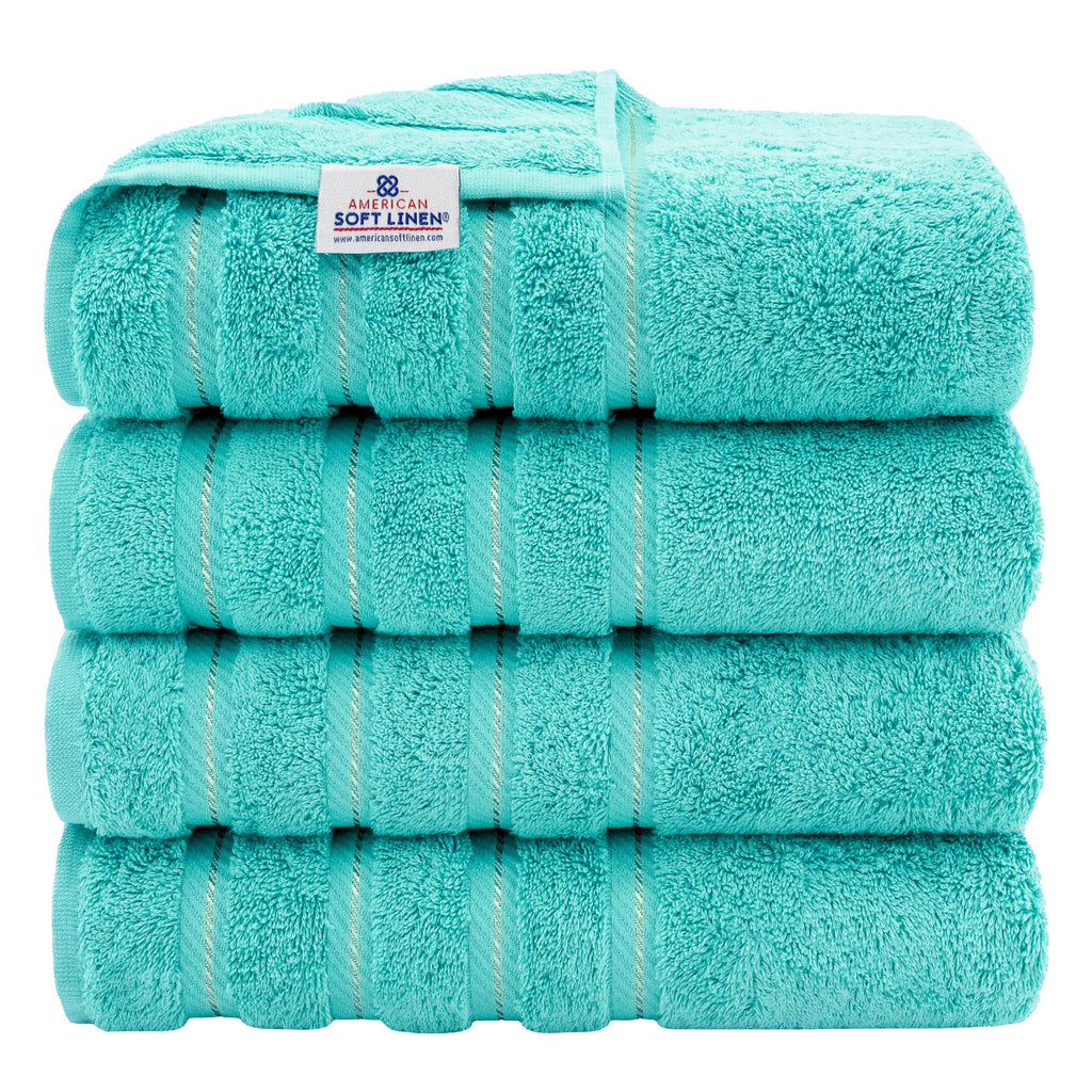 American Soft Linen 100% Cotton Luxury Turkish Towels, 4 PC Bath Towel Set